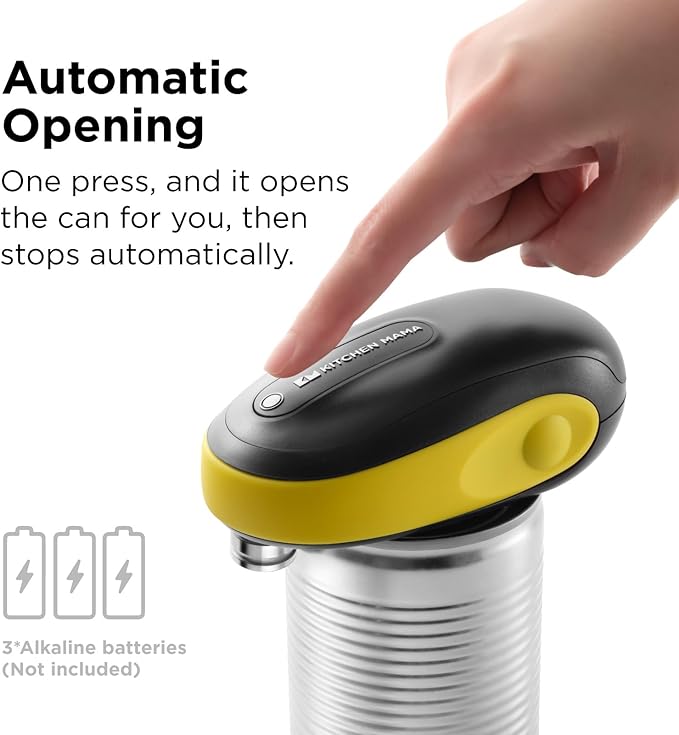 Kitchen Mama One-To-Go Electric Can Opener, Yellow