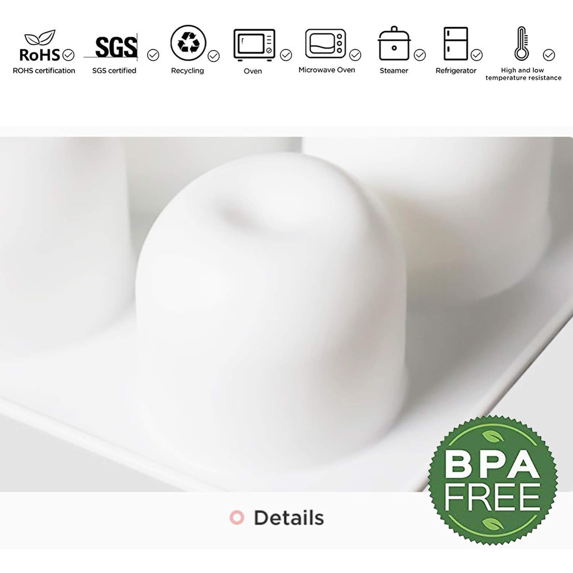 OCPO Kitchen Apple Silicone Mold for Baking Mousse Cake, 8 Cavities