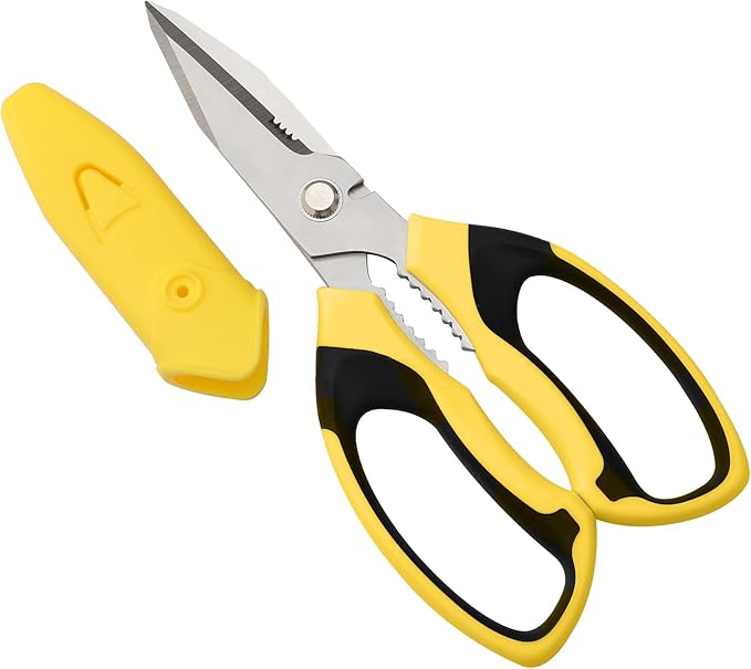 BoFuYuan Utility Scissors All Purpose heavy duty 8-Inch Yellow