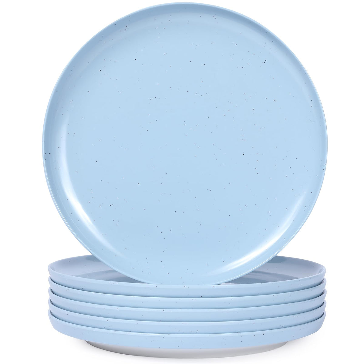 Webbylee 6-inch Melamine Bowls set of 6-20-ounce Dinnerware Cereal Bowls for Soup, Salad & Dessert | Dishwasher Safe & Space Saving(White/Grey)