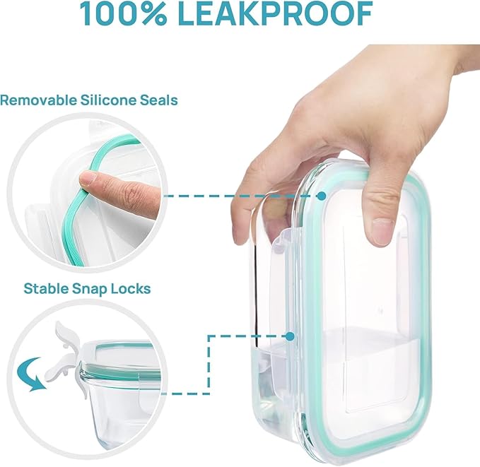 Vtopmart 8 Pack Glass Food Storage Containers with Airtight Lids