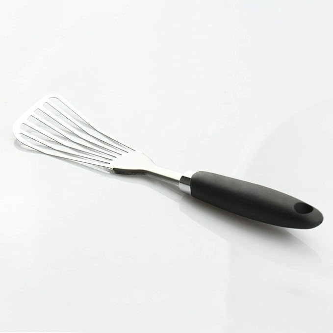 JXWING 304 Stainless Steel Fish Spatula, Thin Flexible Slotted Turner