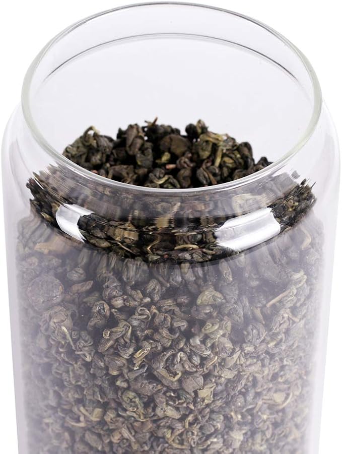 LEAVES AND TREES Y Glass Tea Canister, 25 FL OZ/ 750ml Bulk Food Storage Jar with Airtight Acacia Lid, Glass Food Container for Loose Leaf Tea, Coffee Bean(6 inch high)