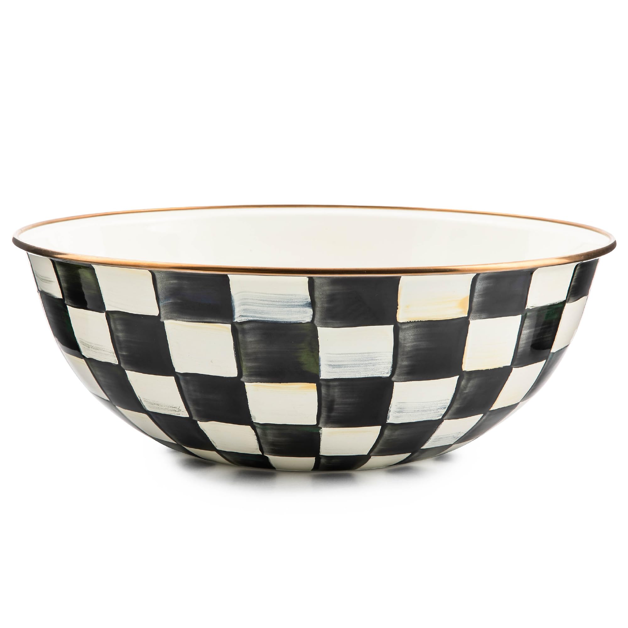 MACKENZIE-CHILDS Everyday Bowl, Extra-Large, Black-and-White Courtly Check
