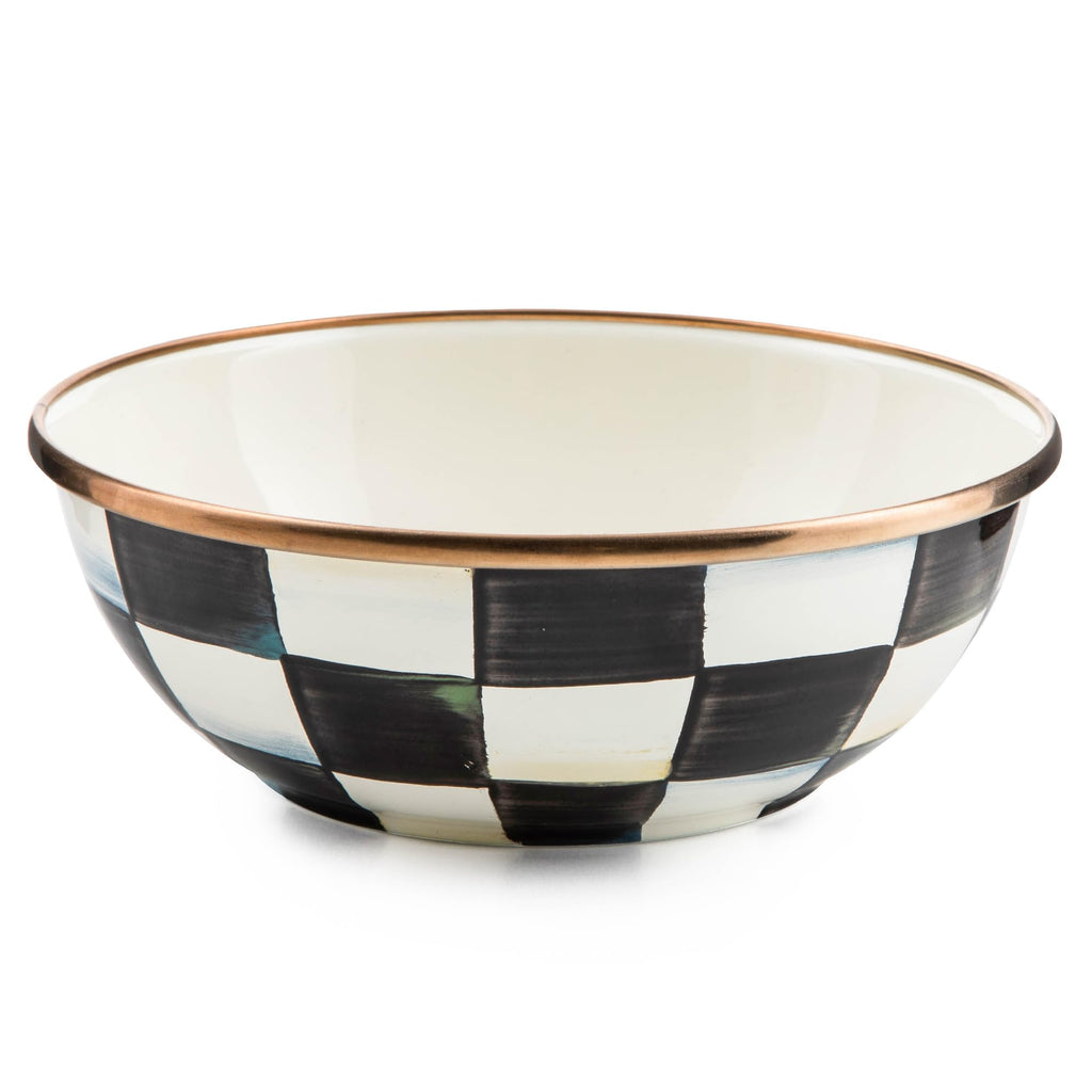 MACKENZIE-CHILDS Everyday Bowl, Extra Small, Black-and-White Courtly Check