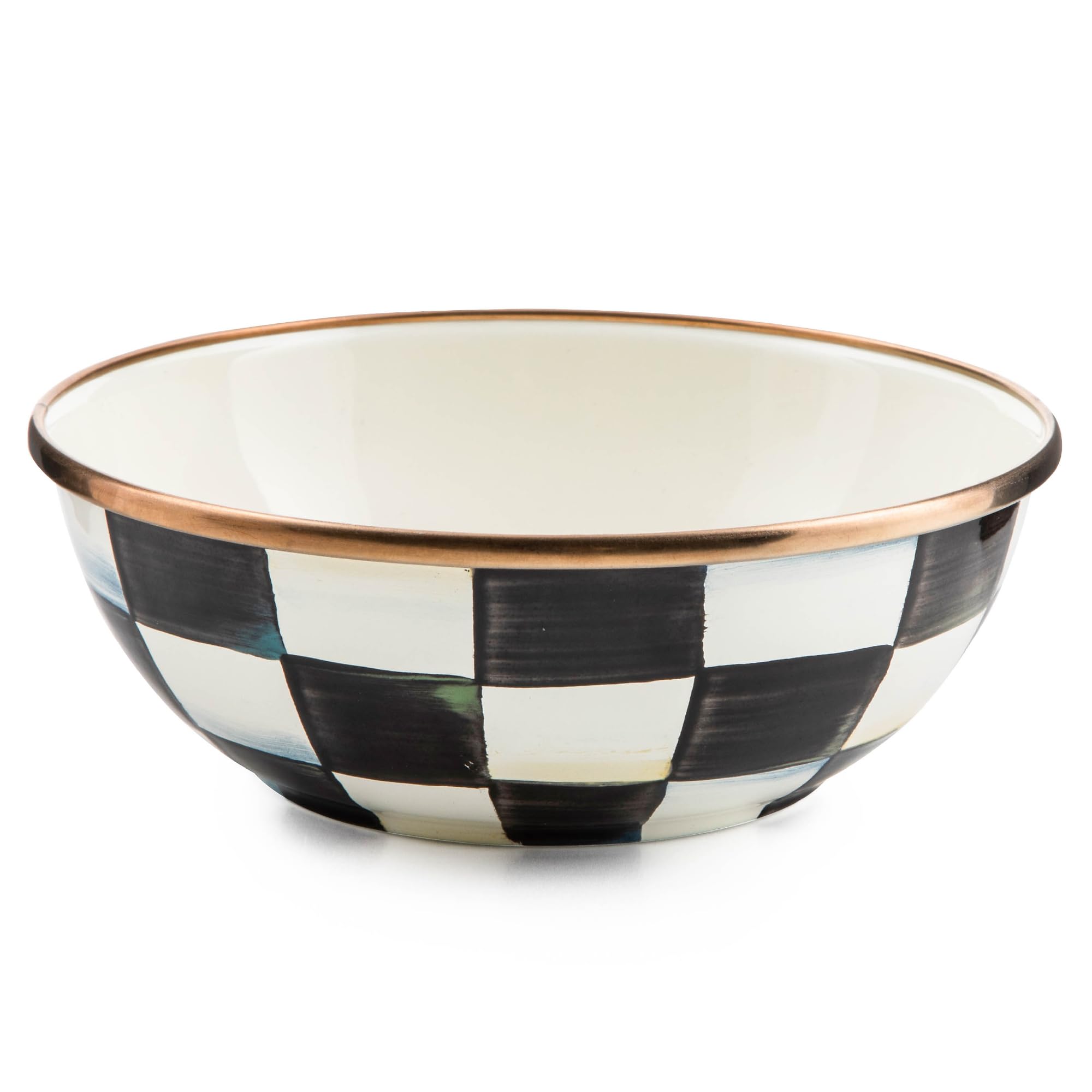 MACKENZIE-CHILDS Everyday Bowl, Extra Small, Black-and-White Courtly Check