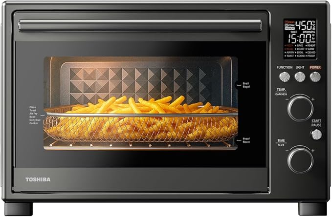TOSHIBA ChefFry Air Fryer Toaster Oven Combo, 34QT, 1750W, Stainless Steel