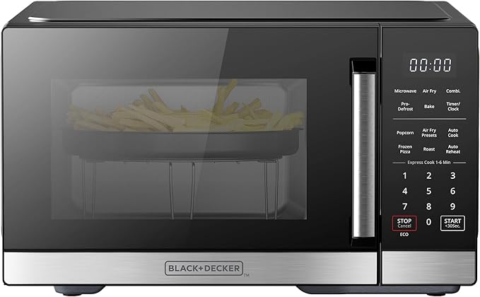 BLACK+DECKER 5-in-1 Microwave Oven Air Fryer Combo, 0.9 Cu.Ft, 900W