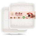 Vinino 8 x 8 Inch Silicone Brownie Pan, 2 Pack Square Mold with Steel Frame