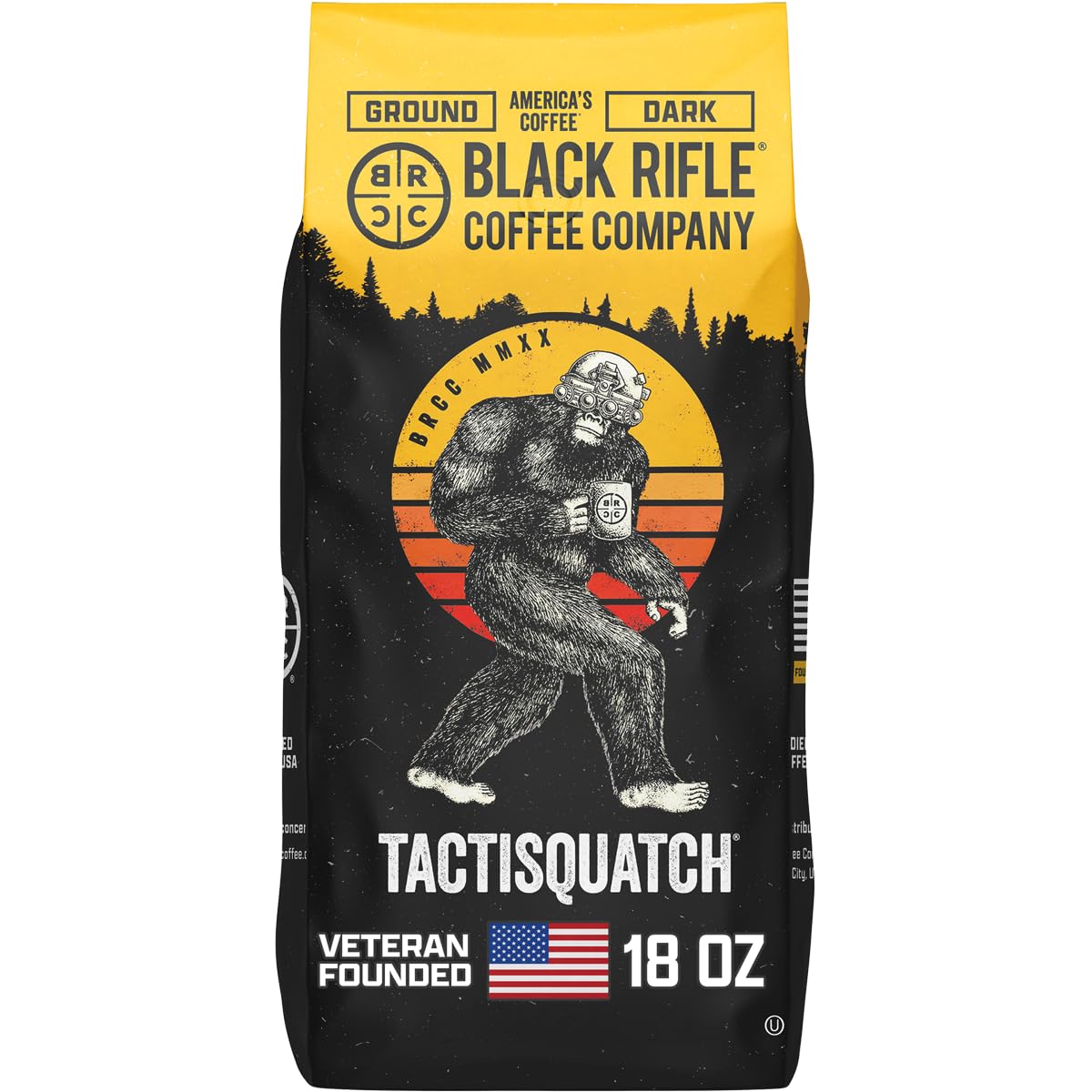 Black Rifle Coffee Dark Roast Ground Coffee Tactisquatch 18 oz