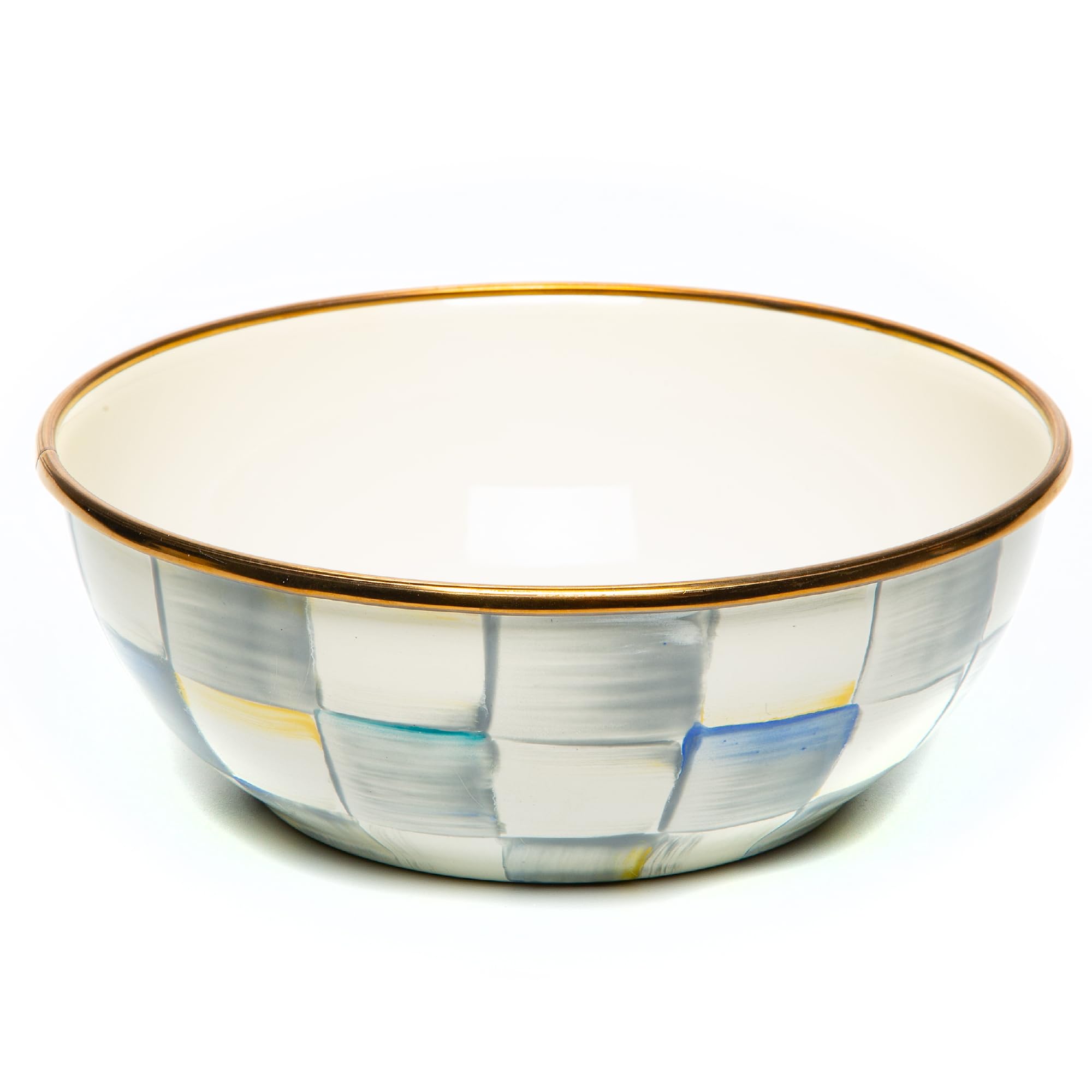 MACKENZIE-CHILDS Everyday Bowl, Extra Small, Gray-and-White Sterling Check