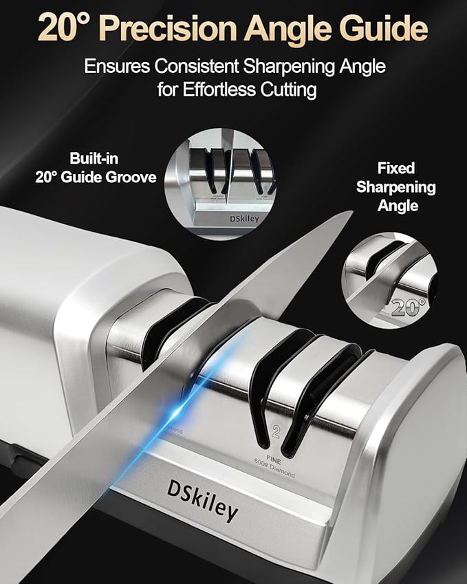 Electric Knife Sharpener for Kitchen,Sharpening, Restore&Polish Chef Knives