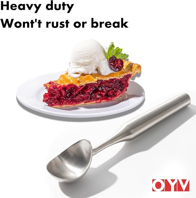 OYV 304 Stainless Steel Ice Cream Scoop, Heavy Duty, Ergonomic Handle
