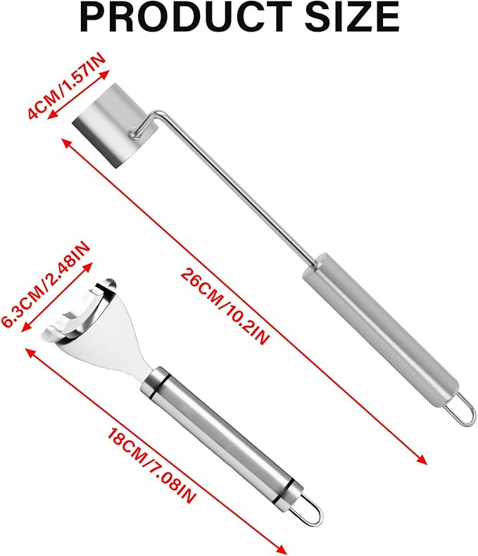 2 Pack Corn Peeler Tool Stainless Steel Corn Kernel Remover, Corn Stripper Tool for Corn on the Cob, Ergonomic Corn Cutter Kitchen Gadget for Easy Kernel Removal