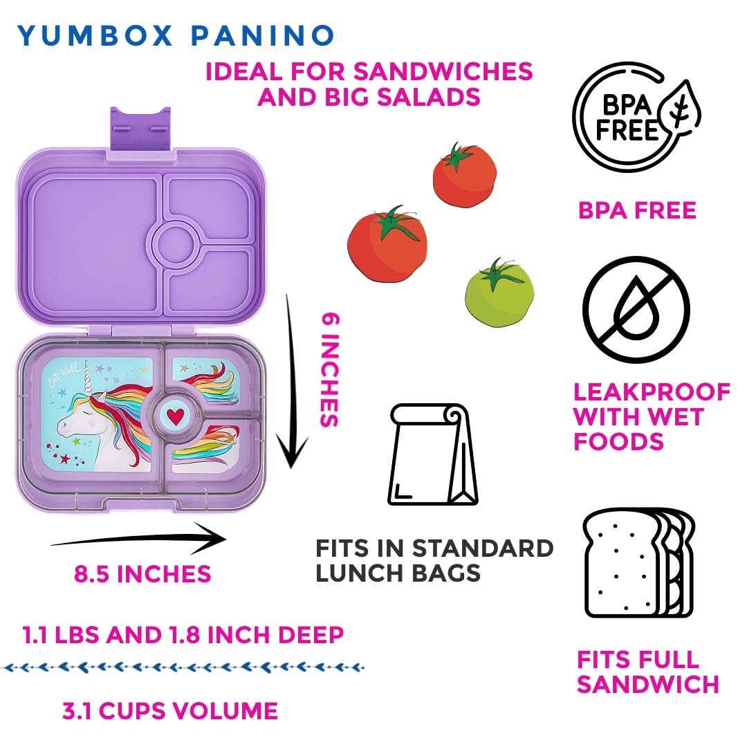 Yumbox Panino Leakproof Bento Lunch Box - Lavande Purple Unicorn