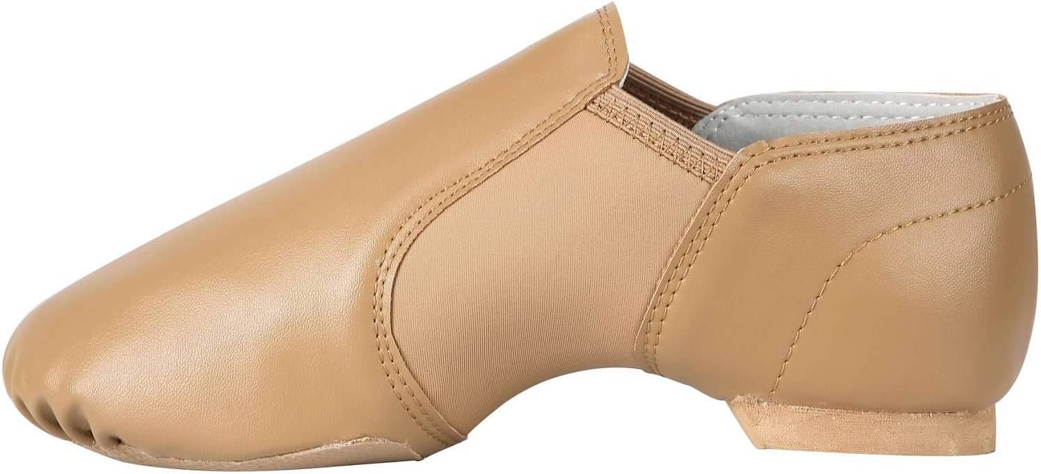 Linodes Unisex PU Leather Jazz Shoe EVA Sole Women/Men Dance Shoe-Brown 9.5