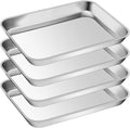 P&P CHEF Baking Sheet Pan, Stainless Steel Cookie Sheet, 9 Inch & 4 Pcs