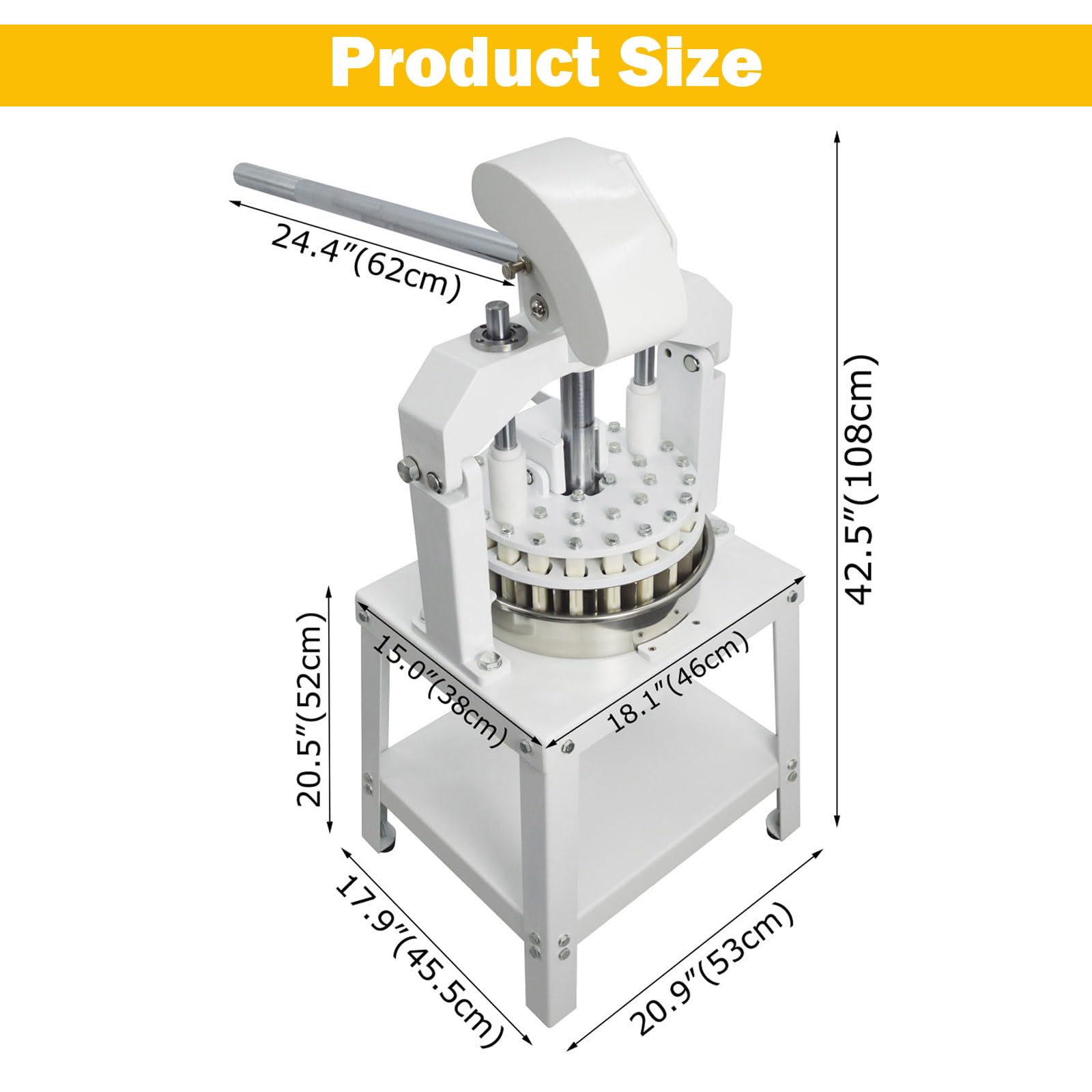 TECHTONGDA Commercial Dough Divider Rounder Machine Manual 18PCS Dough Cutter Hand Press Bread Bakery Dough Dividing Machine