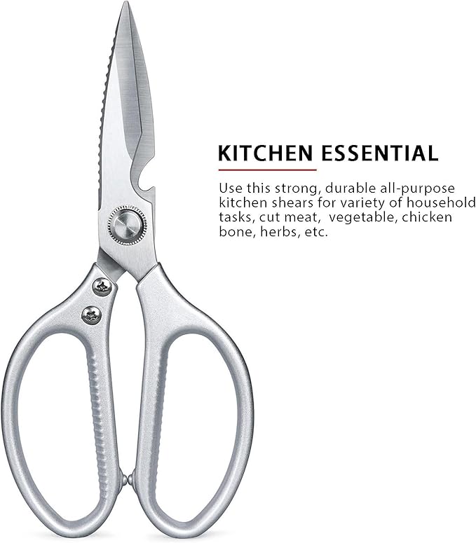VOGARB Kitchen Scissors All Purpose for Food, Heavy Duty 8.46'' Large Kitchen Shears for Cutting Vegetable, Poultry, Meat, Herb, Stainless Steel Sharp Blade, Dishwasher Safe