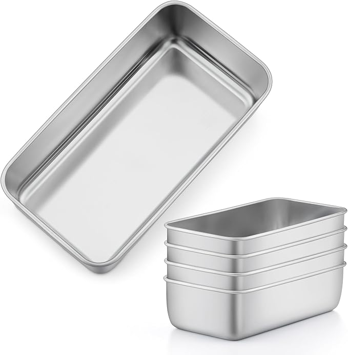 LIANYU Loaf Pans 9x5 Inch, 5 Pack Bread Pans for Baking, Stainless Steel