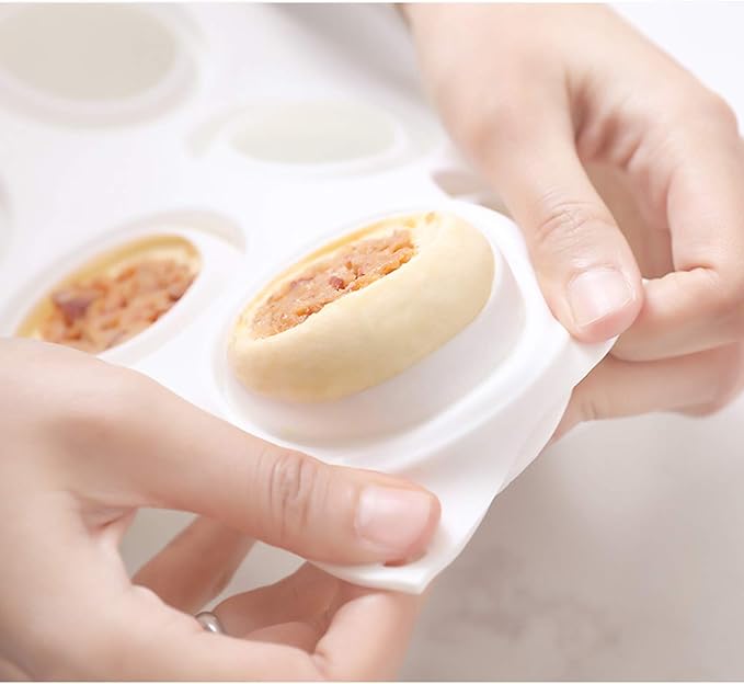 OCPO Kitchen Stone Round Silicone Mold for Baking Mousse Cake, 8 Cavities