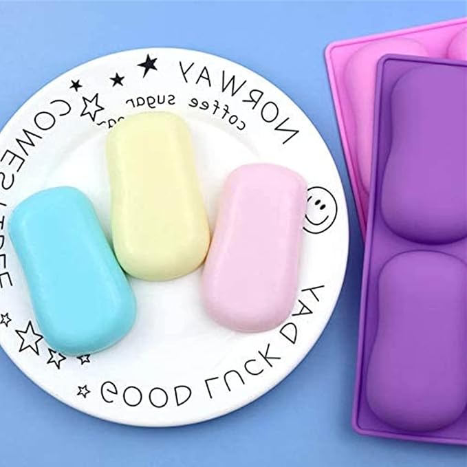 2PCS Oval Silicone Soap Mold,Soap Molds for Soap Making