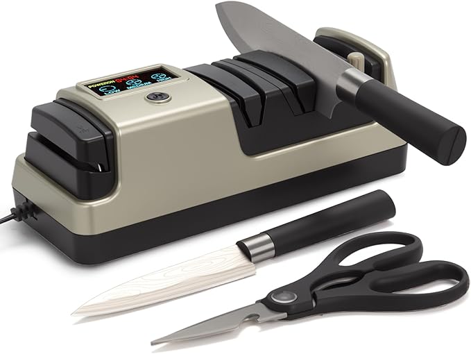 Ceelpeopar Electric Knife Sharpener for Kitchen, 3-Stage, LCD Screen