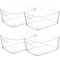 CONTROL KITCHEN Small Clear Plastic Storage Bins, Perfect for Organization or Pantry and, Fridge Organizer, Cabinet Organizers