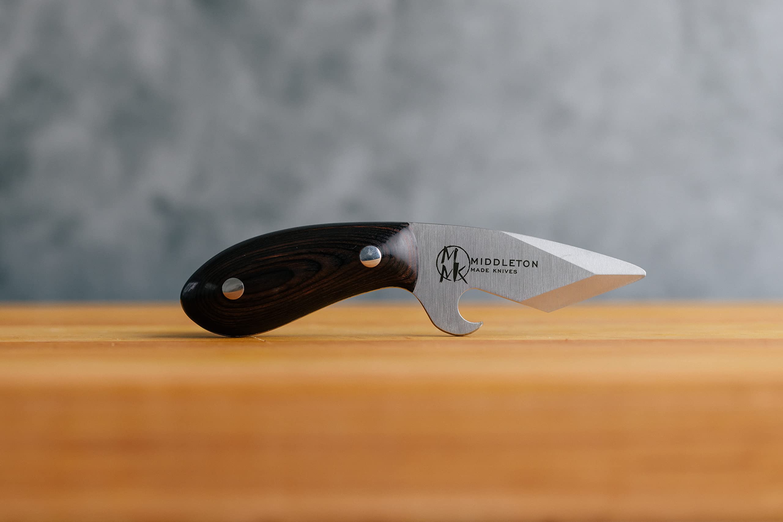 Middleton Made Knives Brew Shucker Oyster Knife with Bottle Opener, Walnut