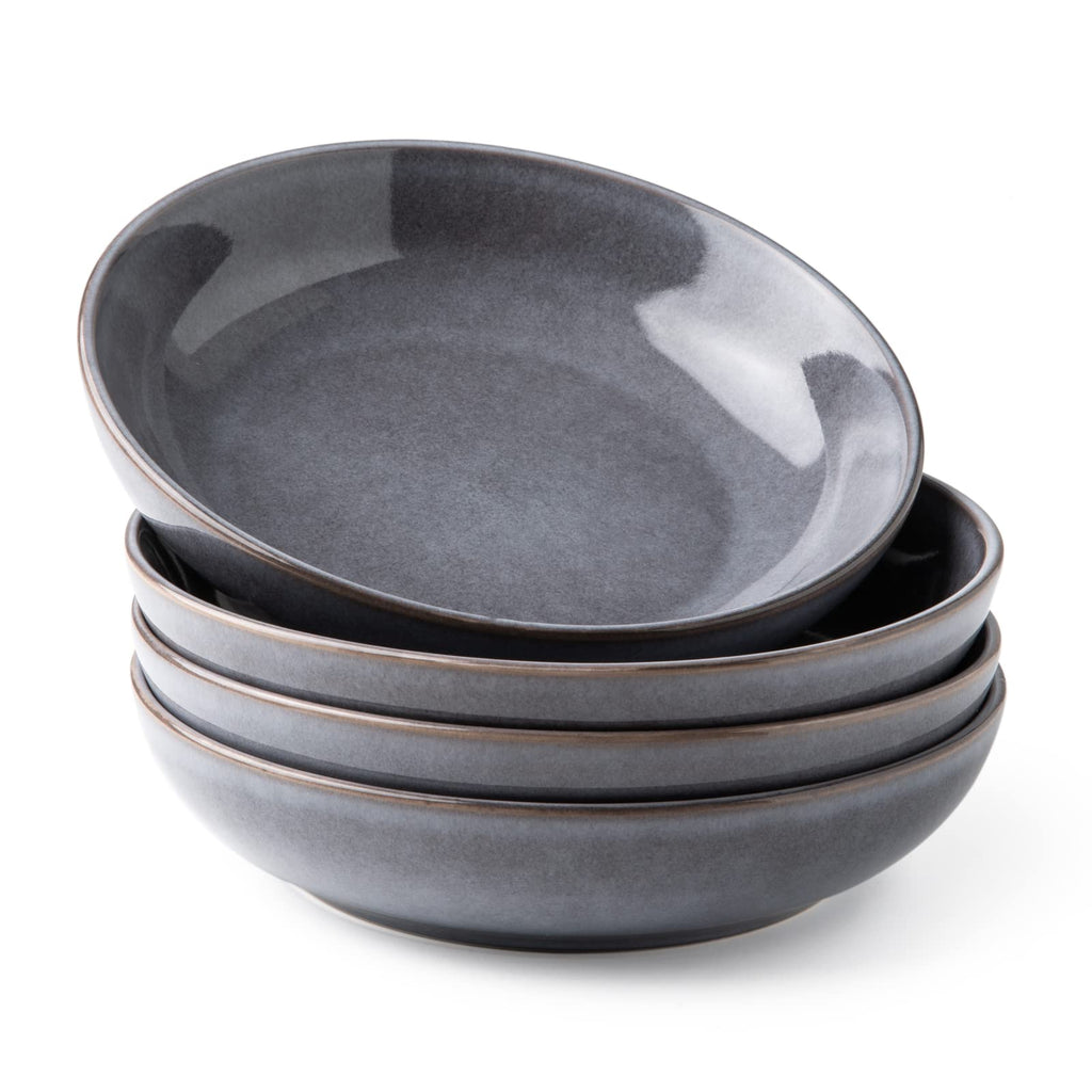 AmorArc 8.5’’ Ceramic Pasta Bowls Set of 4, 36oz Large Stoneware Bowls Set