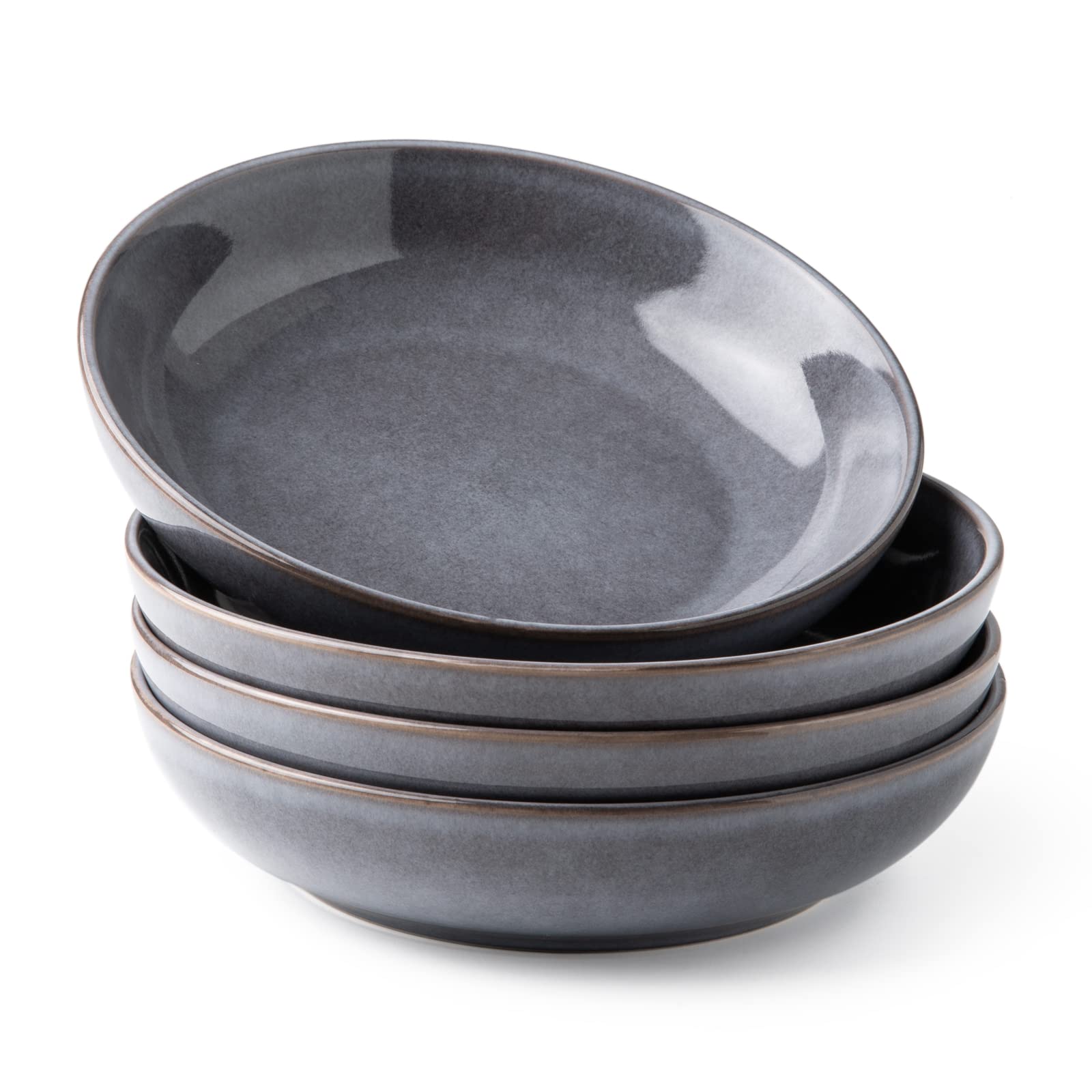 AmorArc 8.5’’ Ceramic Pasta Bowls Set of 4, 36oz Large Stoneware Bowls Set