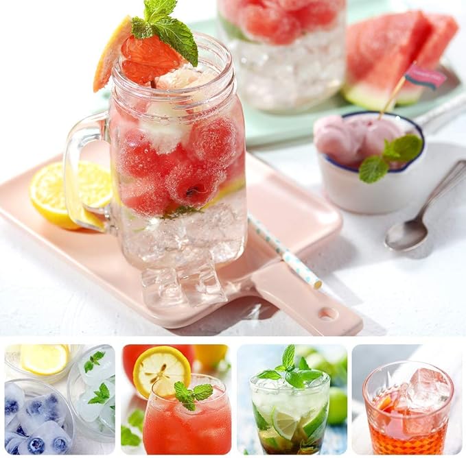 3 Pack Silicone Ice Cube Trays, 1.2" Perfect Square Molds, 1oz (2 tbsp) per Well for Baby Food & Coffee, Odorless Food Grade, BPA Free, Easy Release Flexible Ice Trays for Whiskey, Cocktail