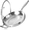 LOLYKITCH 14'' Tri-Ply Stainless Steel Pan | Large Frying Pan with Lid