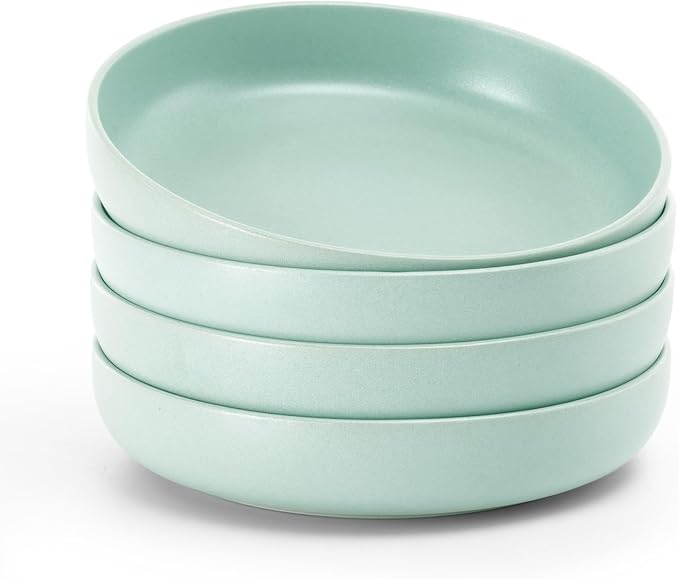 famiware Milkyway 33 oz Pasta Bowls Set of 4, Light Green