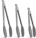 EEKEDO Kitchen Tongs with Silicone Tips, Tongs for Cooking 7", 9" & 12"
