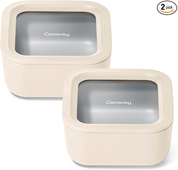 Caraway 2-Piece Glass Food Storage Set with Lids