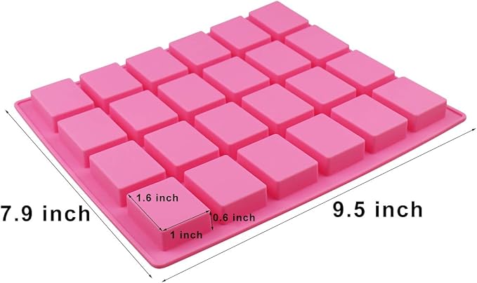 24-Cavity Rectangle Caramel Candy Silicone Molds