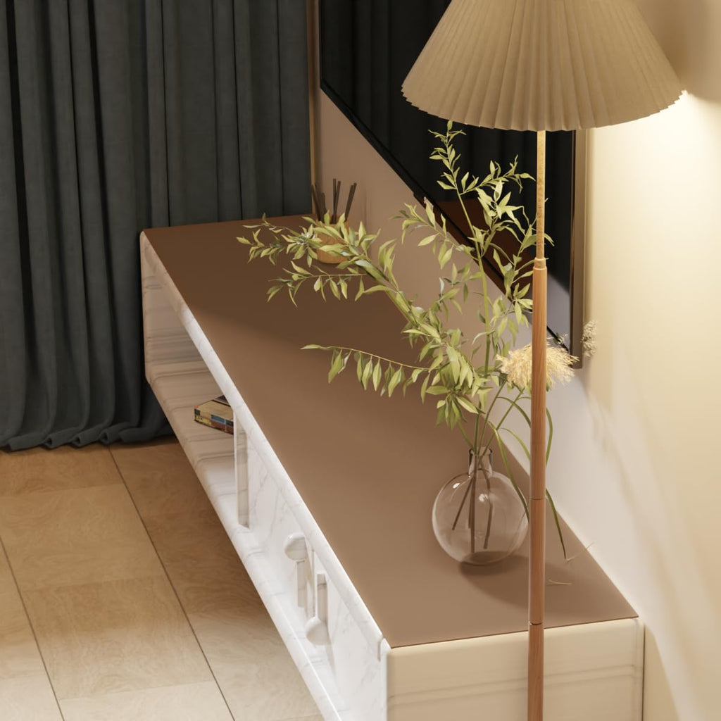 Zinkooat Dresser Top Protector - Can Be Used On Both Sides Waterproof and Easy to Clean Good Flatness Used for Dresser Table(Mud Color+Champagne Gold 10x42)