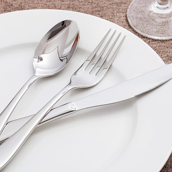 KINGSTONE 60-Piece Silverware Set for 12,18/10 Stainless Steel