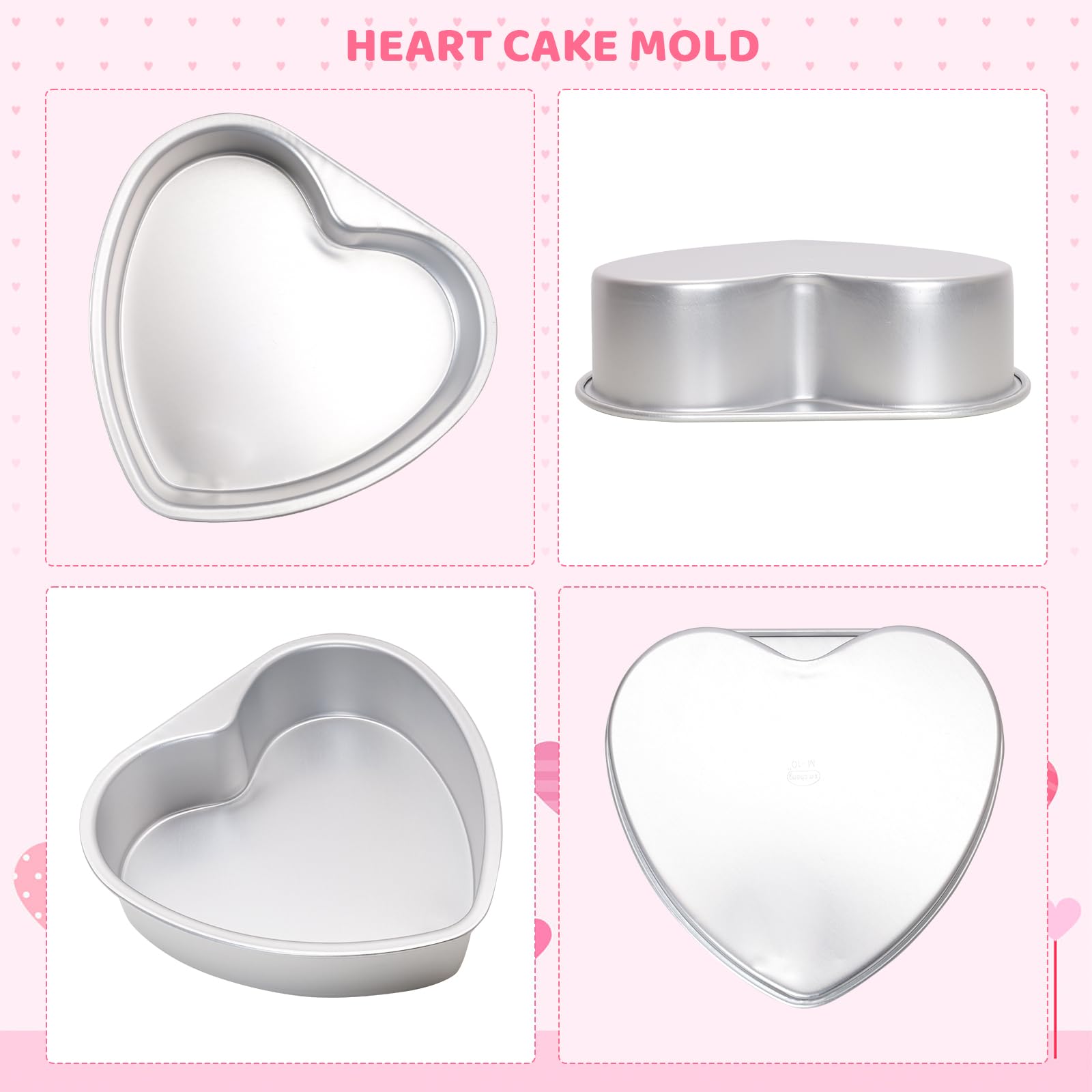 Gvhntk Heart Shaped Cake Pan 10 Inch Aluminum Cake Pans Heart Cake Tin Baking Cake Mold for Valentine's Weddings Birthday Party