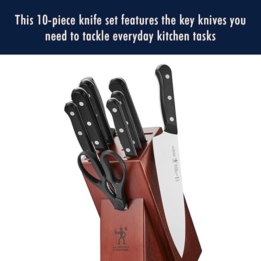 Henckels Solution 10-Pc Knife Set, Razor-Sharp, German Engineered, Brown