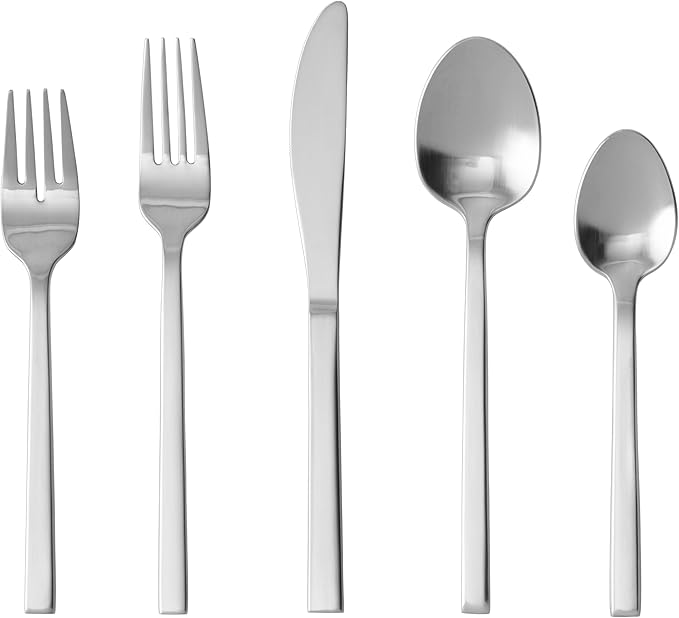 Fortessa Arezzo 18/10 Stainless Steel Flatware, 40 Piece Place Setting (Service for 8)