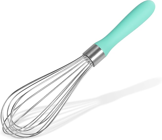 Doosu 18/8 Stainless Steel Balloon Whisk for Cooking (8 Wires, Aqua Sky)