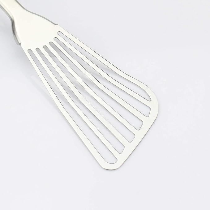 JXWING 304 Stainless Steel Fish Spatula, Thin Flexible Slotted Turner