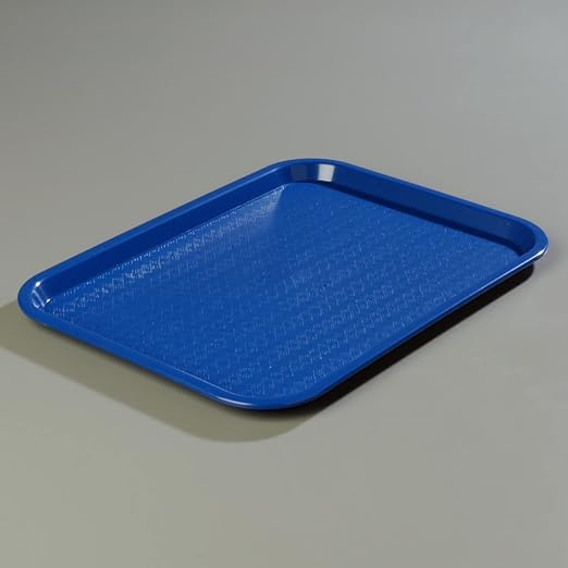 Carlisle FoodService Products Café Cafeteria Tray, Fast Food Tray for Restaurant or Commercial Use, 12" x 16", 1 Count, Blue