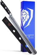 Dalstrong 12" Slicing Knife — Granton Edge, Forged German HC Steel, 56+ HRC — For BBQ Brisket, Holiday Roasts & Turkey Carving — Full-Tang G10, Sheath, Gladiator ELITE, customer support