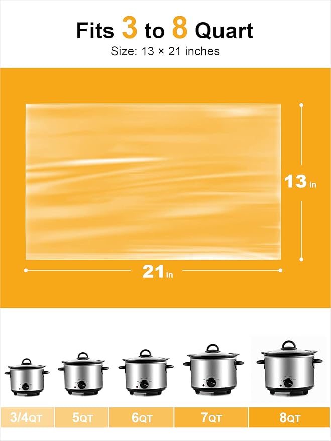 SMARTAKE Slow Cooker Liners, Large Size 13"x 21" 15 Liners