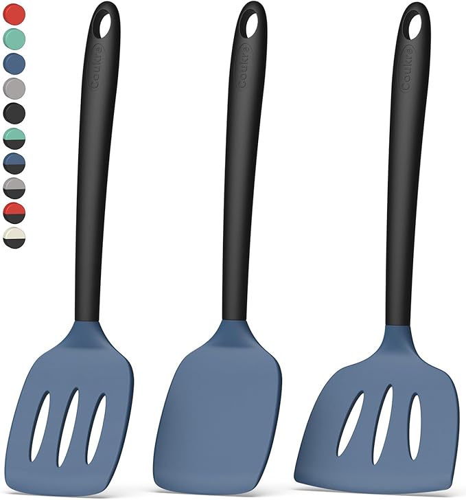 Coukre 3 Pack Silicone Spatula Set, Heat Resistant to 500°F, BPA-Free