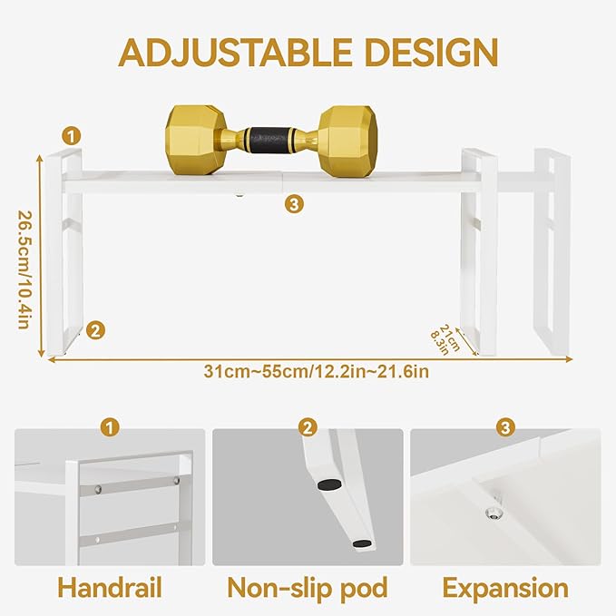 Aiusafacai Expandable Cabinet Shelf Organizer Riser for Kitchen Pantry Cupboard Under Sink Countertop Home Storage Organization Rack Space Saver