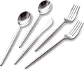 SUT 150Pcs Silver Plastic Silverware Set, Heavy Duty Disposable Cutlery Includes 50 Forks, 50 Spoons and 50 Knives for Party, Wedding and Catering